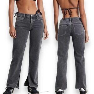PacSun Womens Jeans Size 24 Black Wash Low Rise Straight Leg